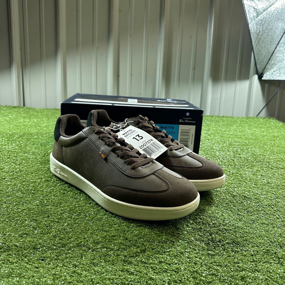 Ben Sherman Watts Men's 13 Brown Low Top Memory Foam Sneakers NIB